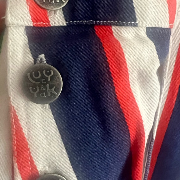 NWT Lucy & Yak Reuben Dungarees Organic Twill Brighton Stripe Size 22L - Picture 8 of 11